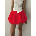 thumbnail image 5 of Rdhnmea Women Girls Y2k Bubble Mini Skirt Low Waist Pleated Puffy Short Lantern Skirts A-Line Ruffle Flared Balloon Skirts Club Streetwear, 5 of 9