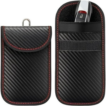2 Pack Faraday Key Fob Protector, Scheam RFID Key Fob Protector Pouch, Faraday Bag Anti-Theft RFID Blocking EMF Cage for Keyless Car Key
