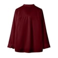 thumbnail image 5 of Riforla Women's Solid Color Long Sleeve Business Casual Bow Ribbon Blouse Womens Tops Red XXL, 5 of 5