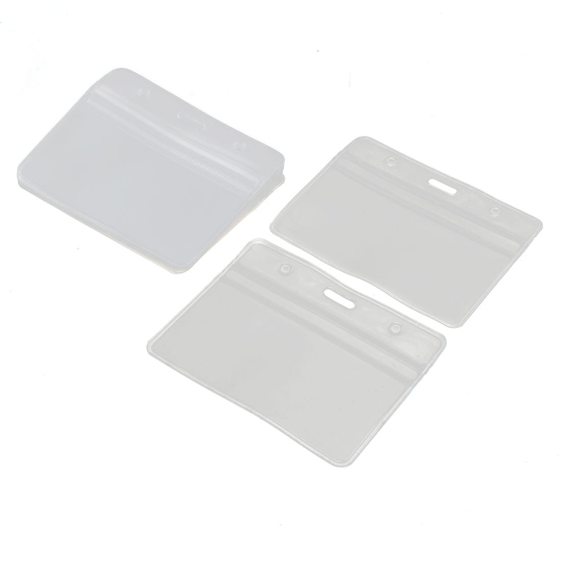 Office Business Plastic Horizontal ID Badge Name Tag Card Holder Clear 10pcs