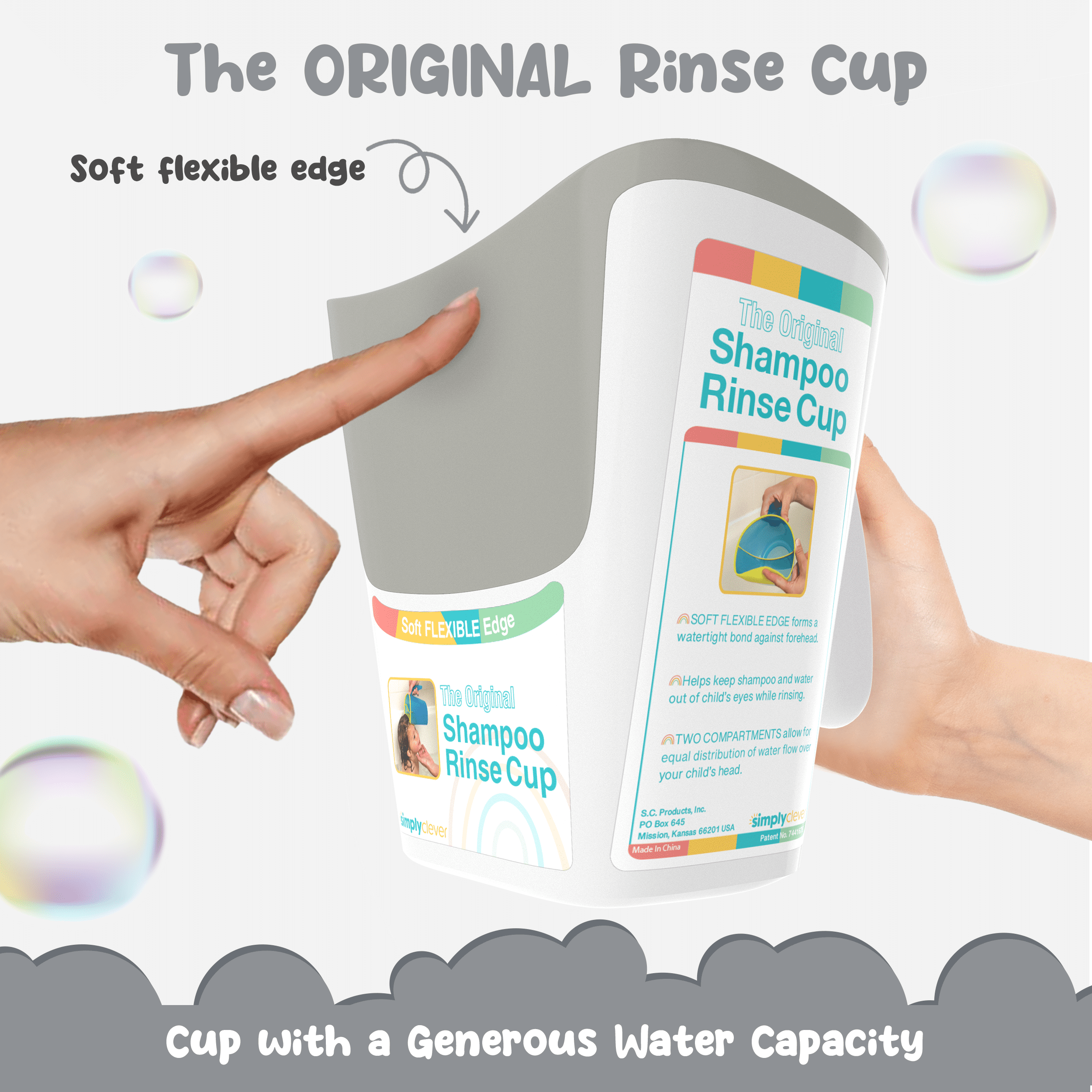 Simply Clever Original White/Gray Shampoo Rinse cup