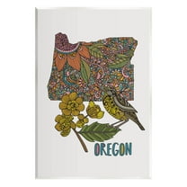 Stupell Industries Oregon State Flower Bird Graphic Art Unframed Art Print Wall Art, Design by Valentina Harper