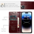thumbnail image 6 of Leather Case for iPhone 12 pro max Card Slot Folio Flip Wallet Case for iPhone 12 pro max Premium PU Magnetic Kickstand Cover Soft TPU Inner Case Red, 6 of 14