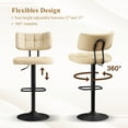 thumbnail image 6 of Furniliving Bar Stools Set of 2, Swivel Barstools with Footrest and Thick Cushion Back, Counter Height Bar Stools, Height Adjustable Modern Bar Chairs for Kitchen Island, Beige, 6 of 12