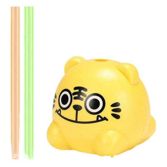 Naiovety La paja reutilizable de los favores de partido de los niños del tamaño portátil plástico en va la paja animal del efecto de sonido Cocina y Comedor Tigre