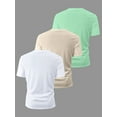 thumbnail image 2 of 3-Pack Teen Boys' Letter Print Casual Crew Neck T-Shirts, Ideal for Daily Wear & Outdoor Activities, 2 of 6