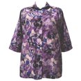 thumbnail image 1 of A Personal Touch Women's Plus Size 3/4 Sleeve Button-Front Tunic - Purple Solange - 6x, 1 of 3