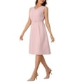 thumbnail image 4 of INSPIRE CHIC Women's Work Professional Sleeveless A-Line Dress XS Pink, 4 of 6