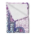 thumbnail image 2 of Ethnic Soft Flannel Fleece Throw Blanket, Oriental Hand with Eyes and Floral Swirling Ornaments Illustration, Cozy Plush for Indoor and Outdoor Use, 50" x 70", Multicolor, by Ambesonne, 2 of 5