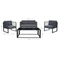 thumbnail image 6 of SAFAVIEH Holyoke Outdoor Patio 4 Piece Conversation Set, Grey, 6 of 12