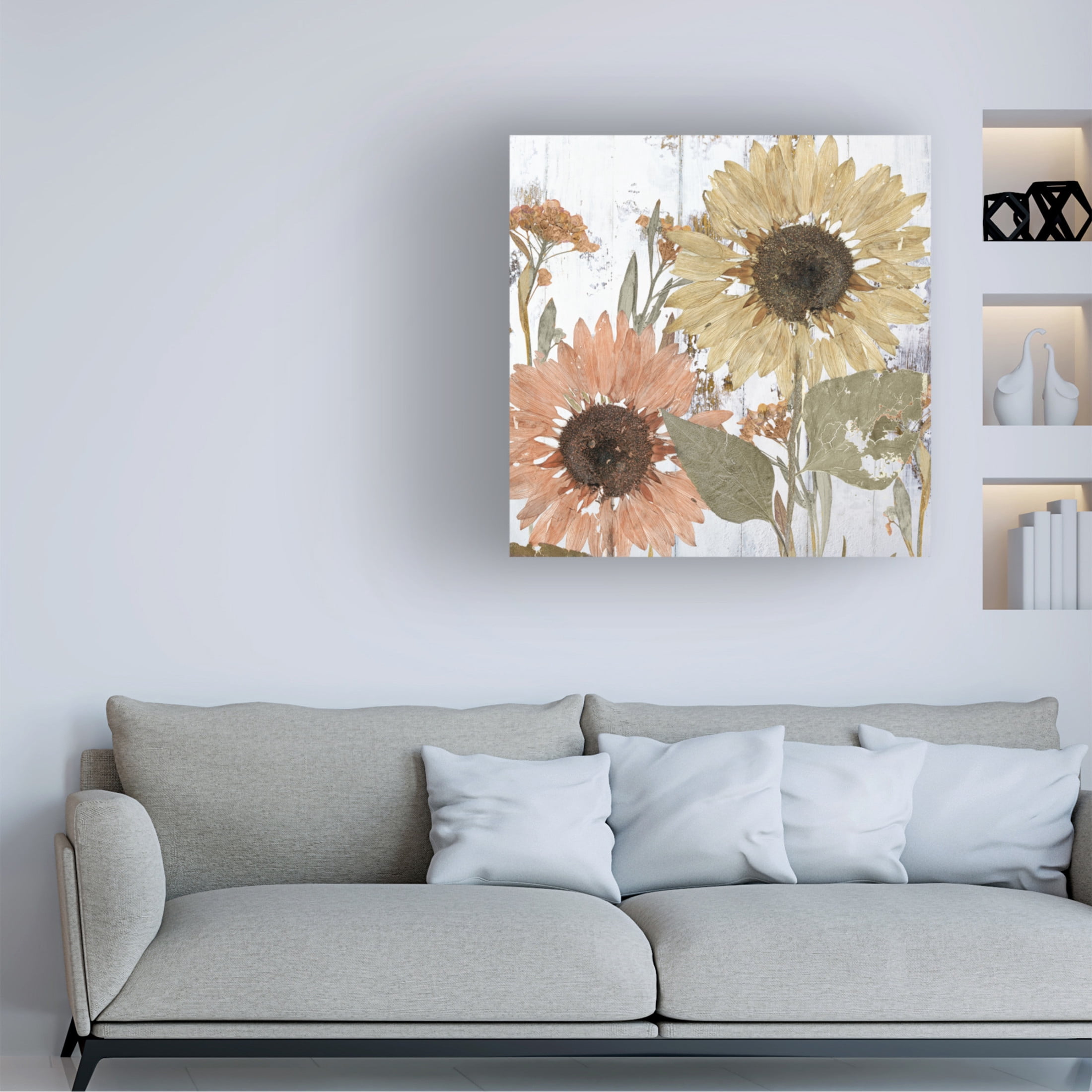 Canvas Wall Art - Sasha 'Earth to Petals I' Wall Art for Living Room, Bedroom, or Office Décor by Trademark Fine Art - 14 x 14 Inches