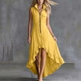 thumbnail image 5 of Women's Solid Color Sleeveless Lapel Zipper Jumpsuit Long Skirt Casual Fashion, 5 of 7