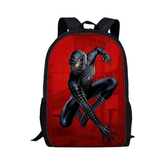Spacious Anime Theme Daypack for Large Capacity Spider Storage Durable Student Bookbag for Daily School Use and Commuting Travel for Bo'ys and Gir'ls A