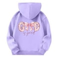 thumbnail image 6 of HCYSFG Girls Faith Hoodies God Is Good Bow Graphic Hooded Long Sleeve Sweatshirts Kangaroo Pocket Ribbed Relaxed Fit Pullover Tops, 6 of 6