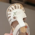thumbnail image 4 of Sunflower Dress Sandals for Toddler Girls Summer Soft Closed Toe Princess Flats Wedding Birthday Shoes White, 4 of 7