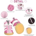 thumbnail image 2 of Zapatos para perros, 4 botas protectoras reflectantes antideslizantes con correa de sujeción ajustable para perros pequeños y medianos, fáciles de poner, almohadillas protectoras para las patas (S, ro, 2 of 5