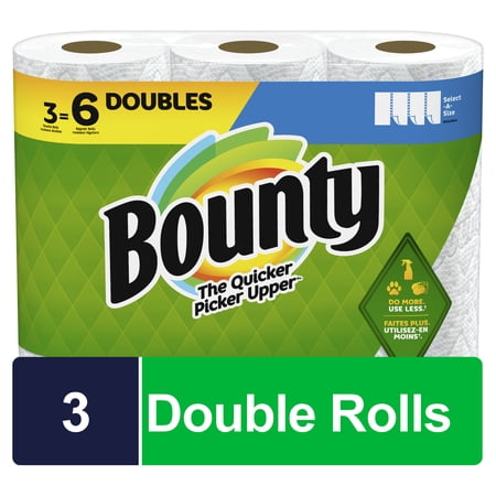 Bounty Select-A-Size Paper Towels, White, 3 Double Rolls