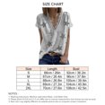 thumbnail image 4 of Camiseta de verano para mujer, pantalón corto informal, manga corta, estampado de estrellas, ribete de encaje, cuello en V profundo, camiseta para mujer, 4 of 5