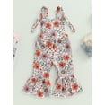 thumbnail image 2 of Bagilaanoe Toddler Baby Girl Jumpsuit Sleeveless Floral Print Romper Overalls 6M 9M 12M 18M 24M 3T Kids Long Flare Pants Summer Outfits, 2 of 8