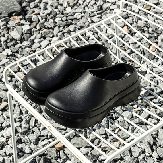 Slip Resistant Shoes for Kitchen/Chef/Garden/Nurse Anti Slip Work Shoes for Men & Women Durable & Comfortable Black Clogs for Professional Safety