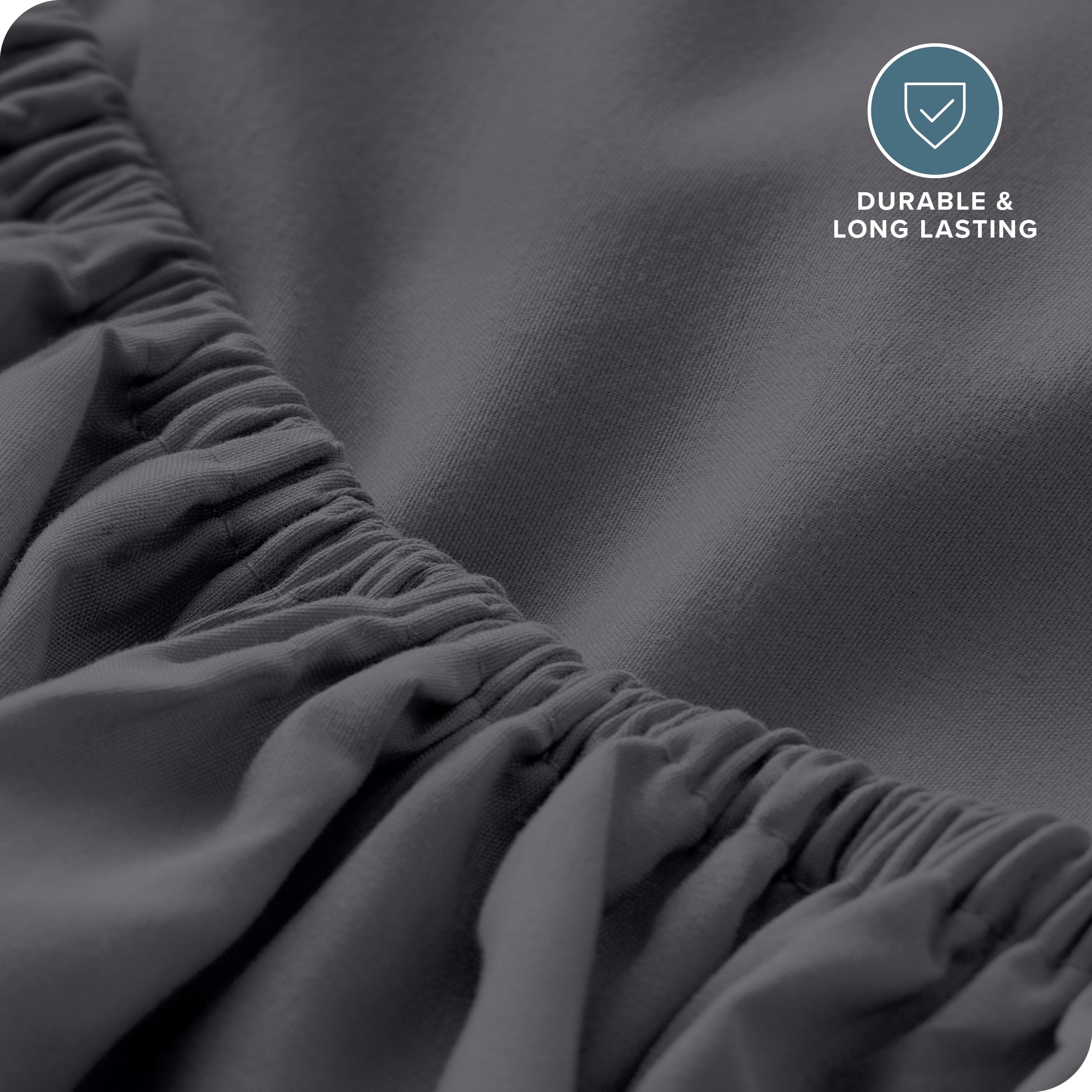 Bare Home Luxury 1800 Collection Fitted Sheet, Ultra-Soft, Deep Pocket, Queen, Forged Iron Gray