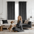 thumbnail image 2 of SNITIE Velvet Curtains 2-Panel Set – Light Filtering Thermal Insulated Drapes, Rod Pocket & Back Tab Design for Living Room, Bedroom, Office, 2 of 7