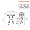 thumbnail image 4 of Alpine Corporation Blue and Beige Mosaic Bistro Set, 3-Piece, 4 of 11