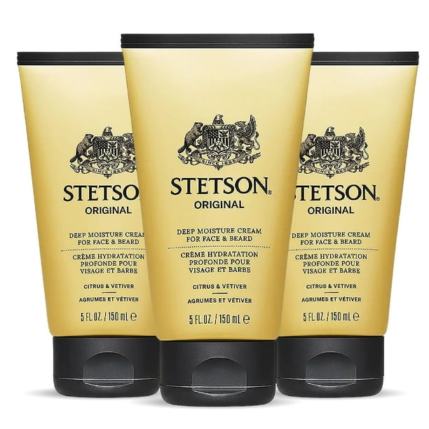 Stetson Personal Care Deep Clean Face & Beard Wash de Scent Beauty - Jabón clarificante y limpiador facial para hombres - 5 oz - Paquete de 3 - Original
