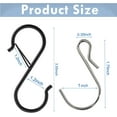 thumbnail image 2 of 32 Pack S Hooks for Hanging Clothes Heavy Duty Metal S Hooks Black S Hook with Safety Buckle Design for Outdoor, Lights, Kitchenware, Hanging Hooks, 2 of 5
