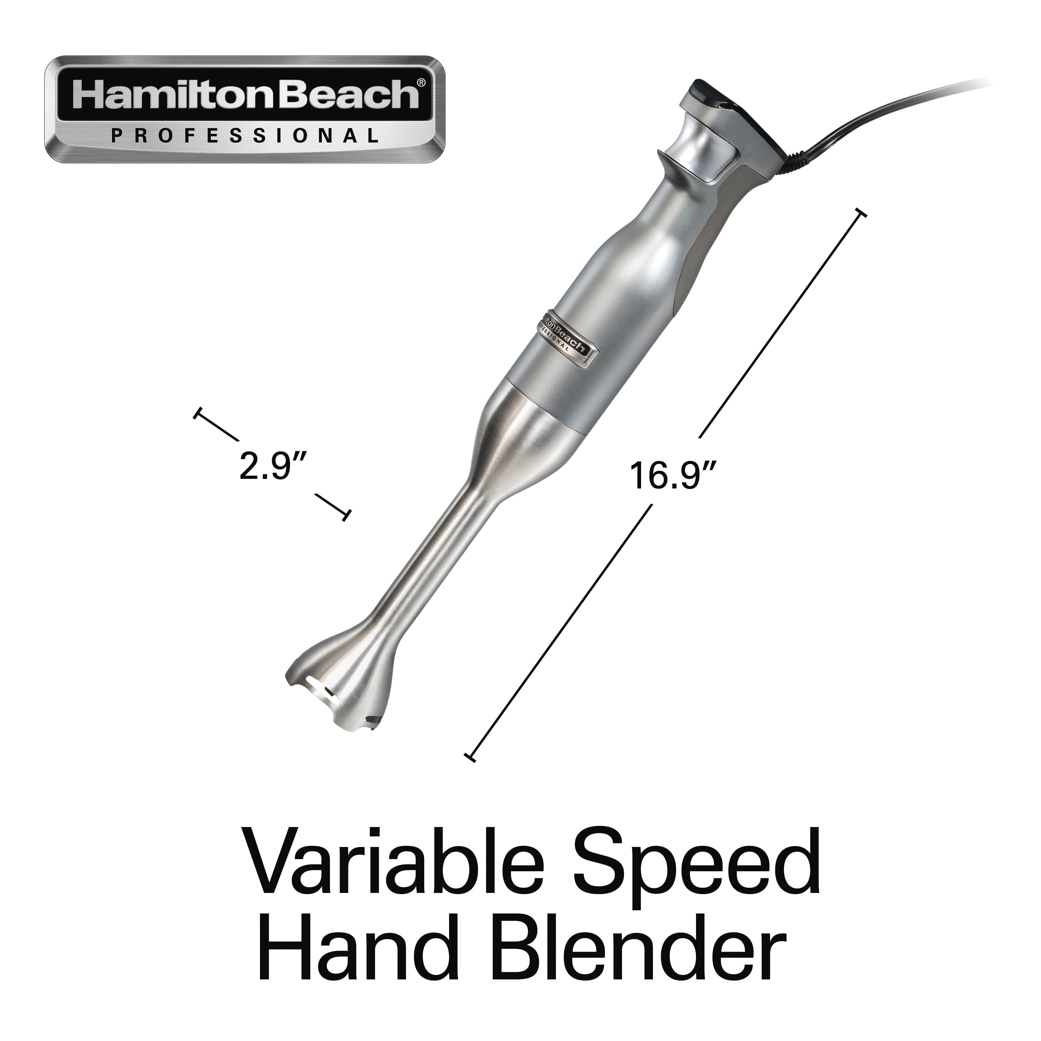 Hamilton Beach 59750 Silver Professional Variable Speed Hand Blender