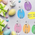 thumbnail image 7 of CoreLiving Easter Cutlery Holders Set of 6 Felt Tableware Bags, Bunny Shaped Utensil Sleeves for Knife Fork Spoon, Carrot Design Spring Kitchen Decor, Funny Money Holders for Cash Gifts, 7 of 7