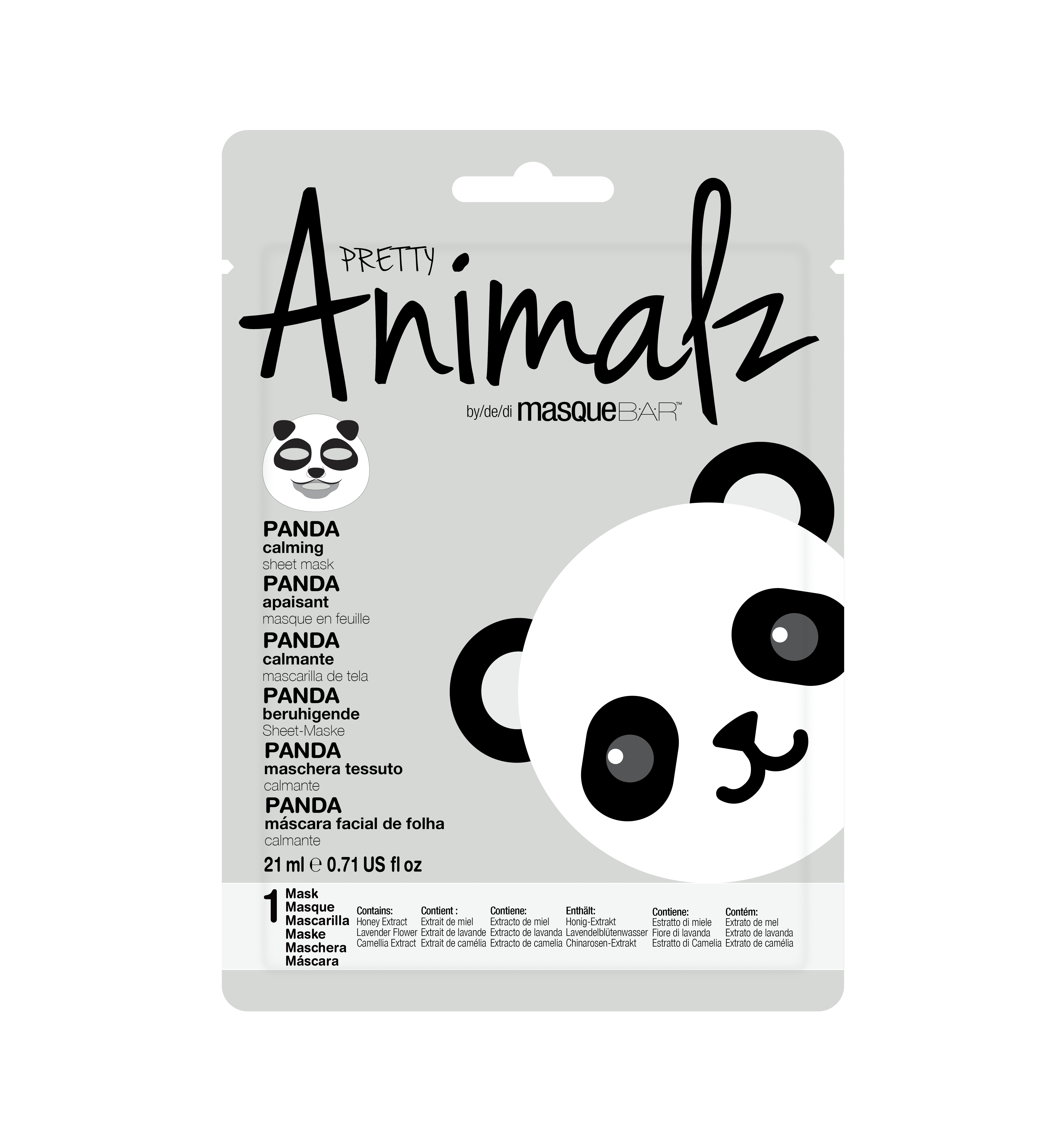 Pretty Animalz Panda Calming Sheet Mask - 1 Mask / 21 ml / 0.71 US fl oz