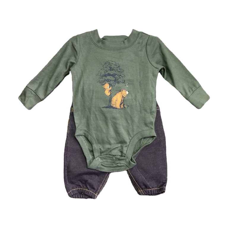 Little Me Baby Bodysuit & Pant Set - Organic Cotton, Gender Neutral, 3-12 Months, Cozy Waffle Knit