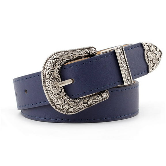 XIRQI Belts for Women Europe New Fashion Womens Belts for Jeans Pin Buckle Cowgirl Belt,Blue