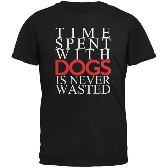 Time Spent With Dogs Never Wasted Black Youth T-Shirt - Small(6/8)