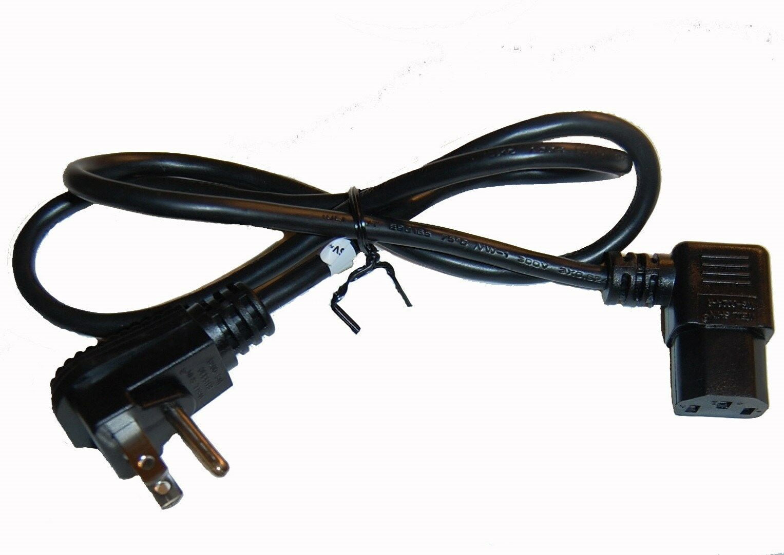 FLAT PLUG - 2ft - AC Power Cable/Cord **2 RIGHT ANGLES ...