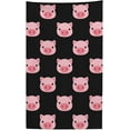 thumbnail image 2 of Microfiber Pink Pig Beach Towel Cute Pig Face Pet Animal on Black Bath Towels, Pig Gift for Pig Lover, Kids, Adult, Absorbent Sand Free Quick Dry Pool Towel Blanket, Oversized 30x60, 2 of 12