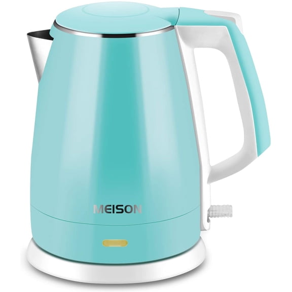 Electric Kettle(BPA Free), Double Wall Water Boiler Heater, Stainless Steel Interior, Cool Touch Coffee Pot & Tea Kettle, Auto Shut-Off and Boil-Dry Protection, 1.5L, 2 Year Warranty