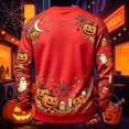 thumbnail image 4 of Halloween Sweatshirt for Men Pumpkin Ghost Printed Casual Vintage Long Sleeve Crew Neck Shirts Fall Winter Fashion Breathable Comfort Tops Red M, 4 of 4
