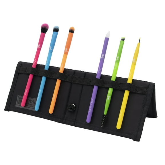 Moda Brush Totally Electric 7pc Bright Eye Flip Makeup Brush Set