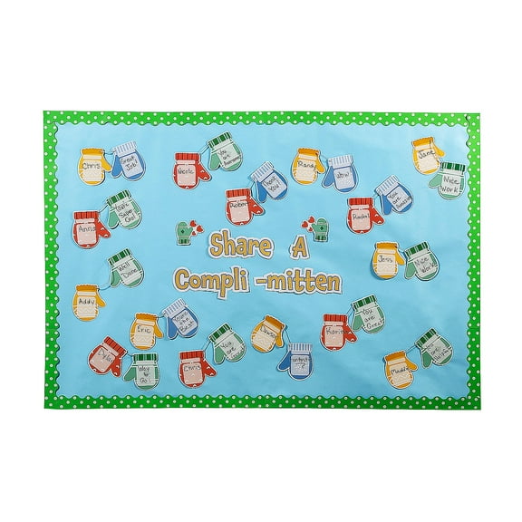 Fun Express Social Emotional Learning Compli-Mitten Interactive Classroom Bulletin Board Set - 40 Pieces