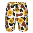 thumbnail image 4 of Naloa Cow Print Sunflower Men's Beach Shorts, Surfing shorts, Swim trunks, Quick Dry Swim Trunks for Surfing Beach Fun - X-Large, 4 of 9