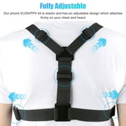 Mobile Phone Chest Strap Mount, TSV Harness Strap Holder Universal Cell Phone Clip Compatible with Action Camera POV/VLOG, Go Pro Hero 9/8, Session, Fusion, DJI OSMO Action