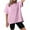 Pink, variant on Honeeladyy Oversized T Shirts for Women,Crew Neck Short Sleeve Summer Tops Lightweight Solid Color Loose High Low Blouse Gift Pink XXXL