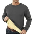 thumbnail image 2 of Men's Crewneck Sweatshirt Heavyweight Fleece Sweatshirts Thick Winter Sherpa Lined Long Sleeve Pullover Warm Thermal Dark Gray S, 2 of 6