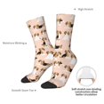 thumbnail image 4 of Rateoe Beagle Dog On Brown for Women Casual Calf Socks - Cute Crew Socks - Thin Soft Above Ankle Socks Size 5-11, 4 of 6
