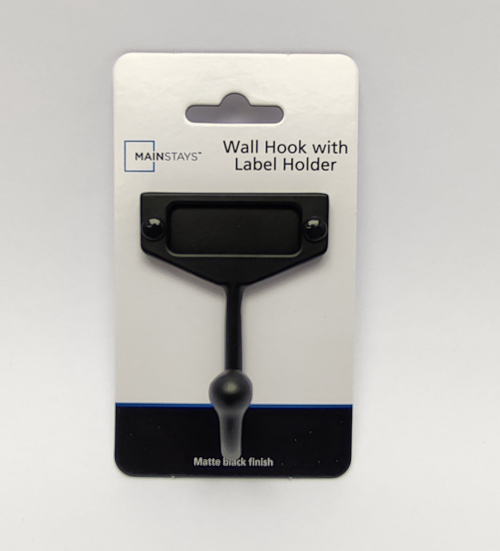 Mainstays 3 in. (76 mm) Single Prong Wall Hook in Matte Black