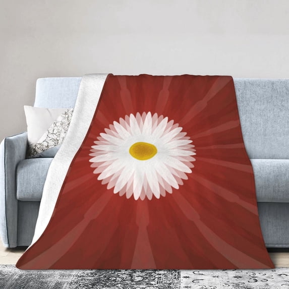Blooming Flowers Throw Blanket, Anti-Pilling Ultra-Soft Micro Fleece Cover Blanket for Bed Sofa, for All Seasons, 40"x30"