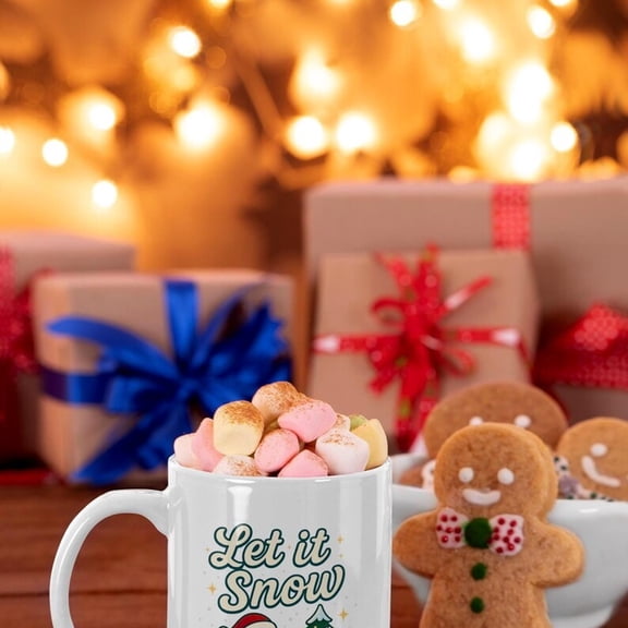 LeT1 It Snow Mug, Cute Snowman CH1Ristmas Mug, Winter H1oliday Coffee Cup, Cozy Hot oa Xmas Gift