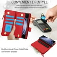 thumbnail image 7 of For Samsung Galaxy Z Fold 7 Wallet Case with S Pen,Women Men RFID Blocking PU Leather Magnetic Flip Cover Zipper Slot Card Holder Wristband & Lanyard Kickstand Phone Case,Red, 7 of 7